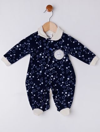 Macacão Soft Infantil para Bebê Menina - Azul Marinho