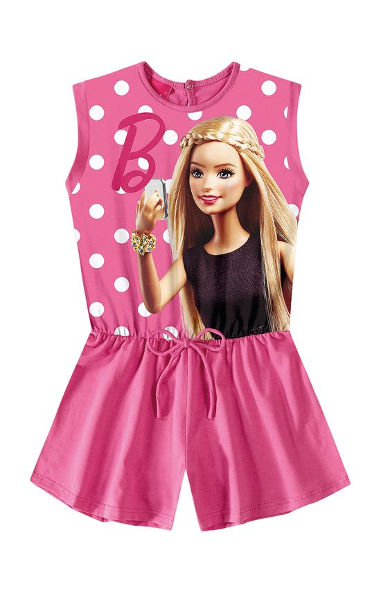 Macaquinho Barbie® Menina Malwee Kids Rosa Claro - 10