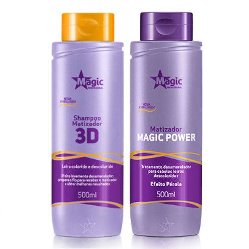 Magic Color - Kit Shampoo 3D + Matizador Magic Power Efeito Pérola 500ml