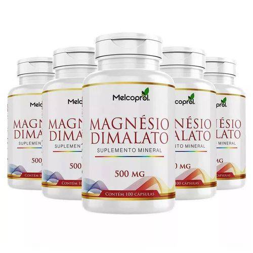 Magnésio Dimalato 500 Mg 5 X 100 Cápsulas Melcoprol