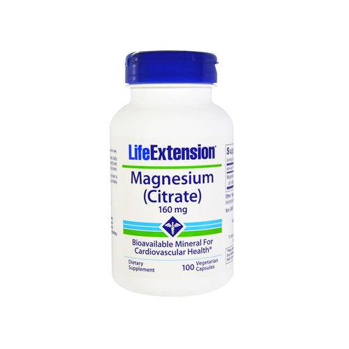 Magnesium Citrate 160mg (100 Cápsulas Veganas) Life Extension