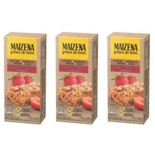 Maizena Morango Barra de Cereal C/3 (kit C/03)
