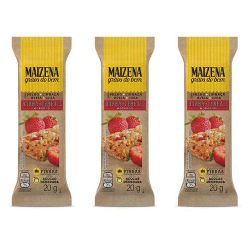 Maizena Morango Barra de Cereal (kit C/03)