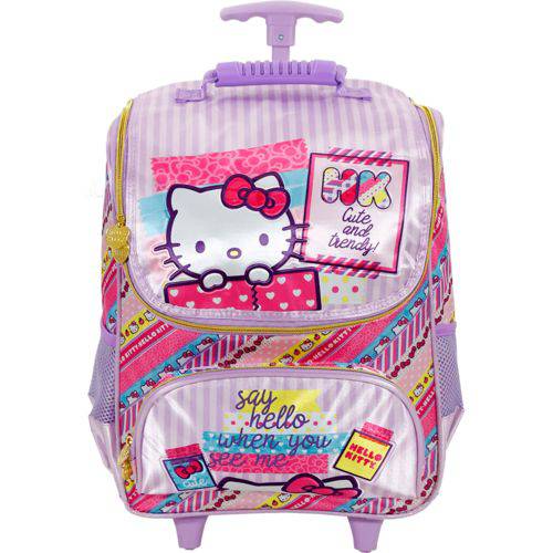Mala com Rodas 16 Hello Kitty Washi Pink - 7880 - Artigo Escolar