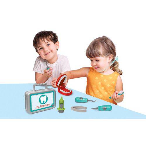 Maleta de Dentista Infantil Kit Brincando Dr. Dentinho com Acessorios Completa Elka