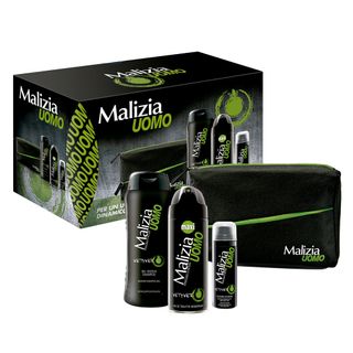 Malizia Masculino Kit - Desodorante + Espuma de Barbear + Sabonete Líquido + Nécessaire Kit