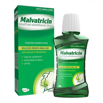 Malvatricin Solução Pronta para Uso Antisséptico 250ml