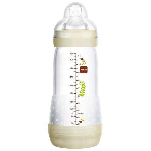 Mamadeira First Bottle Anti-cólica e Auto-esterilizável 320ml Bege Neutral - Mam