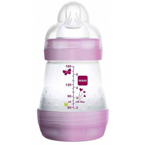 Mamadeira First Bottle Anti-cólica e Auto-esterilizável 160ml Menina - Mam