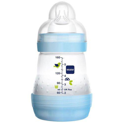 Mamadeira First Bottle Anti-cólica e Auto-esterilizável 160ml Menino - Mam