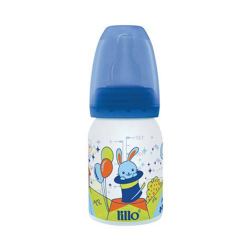 Mamadeira Lillo Magia Bico Redondo Silicone - 120Ml Azul