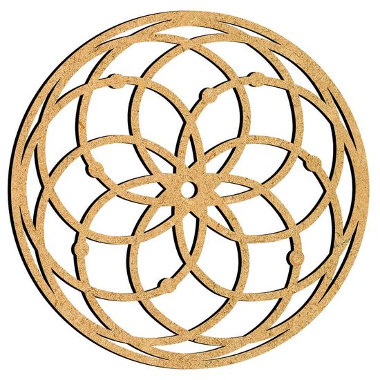 Mandala em MDF 9,5x9,5cm MRL-095 Simétrica - Palácio da Arte