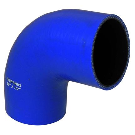 Mangueira de Pressurização de Silicone SPA 90° 2 1/2" X 100mm Azul (HSIPSN03)