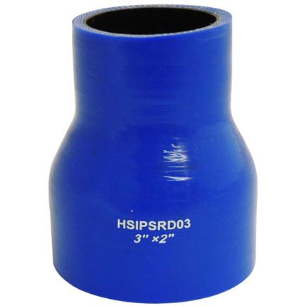 Mangueira de Pressurização de Silicone SPA Reta com Redução 3" X 2" X 100mm Azul (HSIPSRD03)