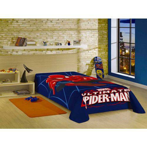 Manta Fleece Solteiro Estampada Spider Man Ultimate Lepper