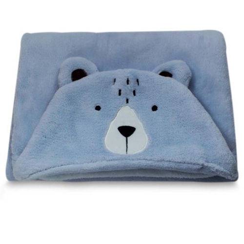 Manta Infantil com Capuz Urso Azul - Camesa