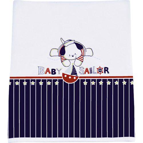 Manta para Bebê Colibri Estampada Suedine - 100% Algodão - 80 X 100 Cm - Baby Sailor Azul
