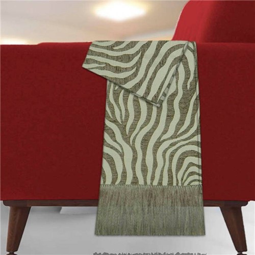 Manta para Sofá Zebra Caramelo Poliester/Viscose Bege 1,60x1,40cm