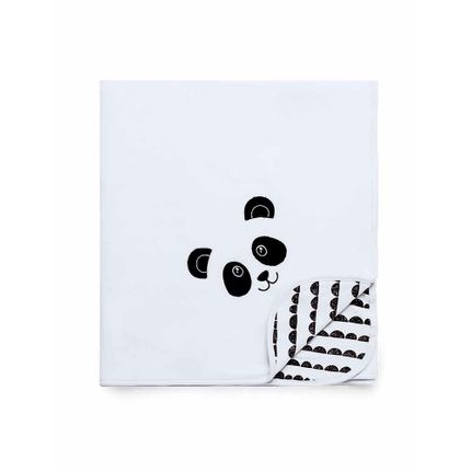 Manta Soft Amigo Panda - Preto - Hug