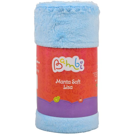 Manta Soft Lisa Rolinho - Azul