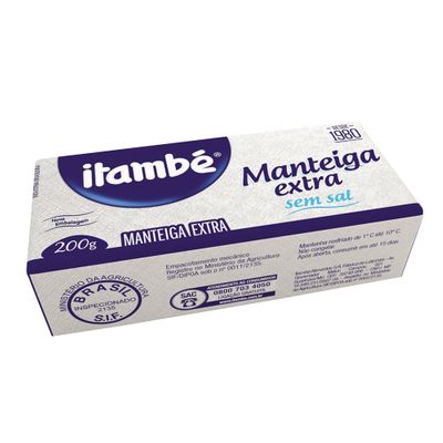 Manteiga Extra Sem Sal 200g - Itambé