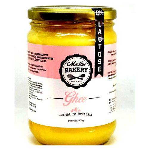 Manteiga Ghee 500g com Sal Rosa Himalaia Clarificada Zero Lactose