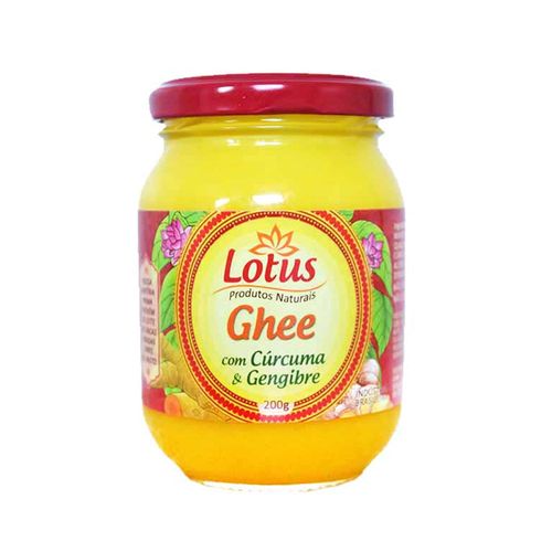 Manteiga Ghee Indiana Clarificada com Cúrcuma e Gengibre - Lótus - 200g