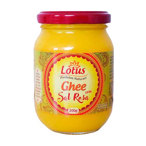 Manteiga Ghee Indiana Clarificada com Sal Rosa - Lótus - 200g
