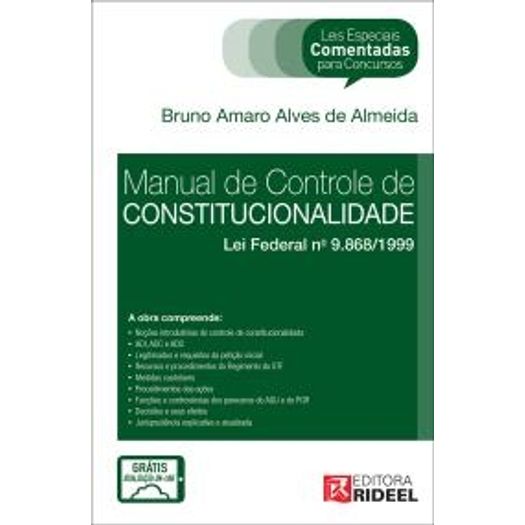 Manual de Controle de Constitucionalidade - Leis Especiais Comentadas - Rideel