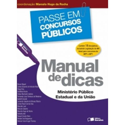 Manual de Dicas Ministerio Publico Estadual e da Uniao - Saraiva