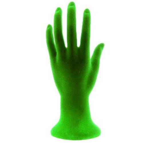 Mão Manequim para Exposição de Jóias Flocada 100447 Verde Zoke