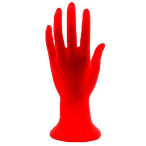 Mão Manequim para Exposição de Jóias Flocada 100447 Vermelho Zoke