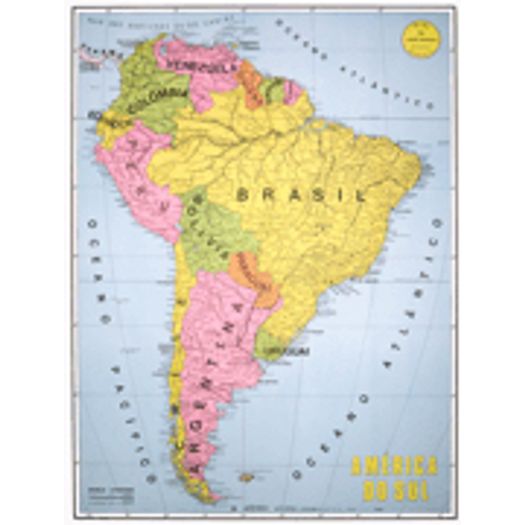 Mapa America do Sul Politico Rodoviario 09 Plastif