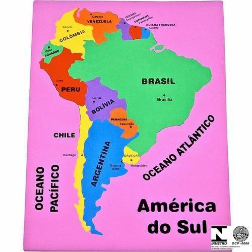 Mapa da América do Sul Colorido Educativo 71 Carlu
