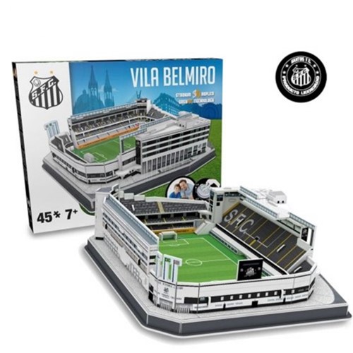 Maquete 3D Estádio Vila Belmiro 54 Peças para Montar Del Prado