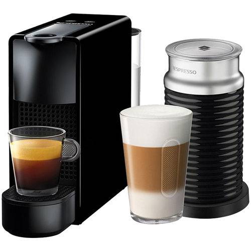 Máquina de Café Nespresso Essenza Mini, Preta com Aeroccino