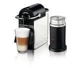 Máquina de Café Nespresso Pixie Clips White And Coral Neon 110v com Aeroccino