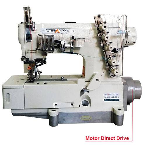 Máquina de Costura Industrial Galoneira Mega Mak MSG-500D-1 Completa - Motor Direct Drive 220v