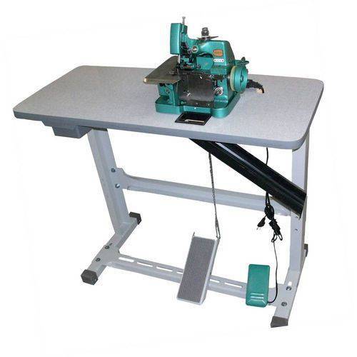 Máquina de Costura Overlock Chinesinha Semi-industrial Portátil C/ Bancada, 1 Agulha, 3 Fios, Gn1-6d