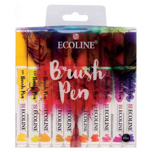 Marcador Artistico Ecoline Brush Pen com 20 Cores