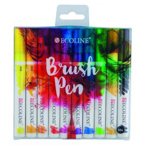 Marcador Artistico Ecoline Brush Pen com 10 Cores