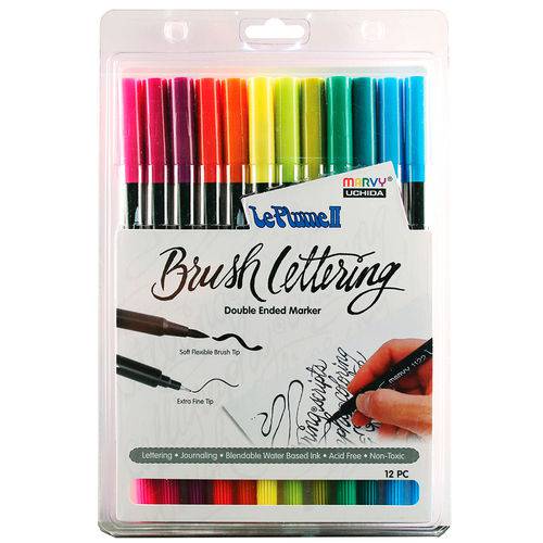 Marcador Brush Pen Le Plume Ii Brilhantes 12 Cores