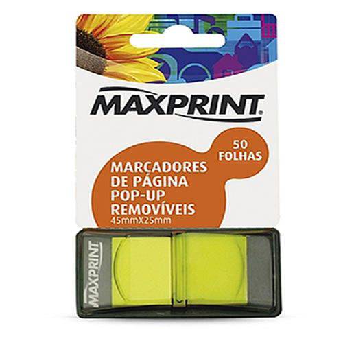 Marcador de Página Pop-up com 50 Folhas Maxprint Amarelo