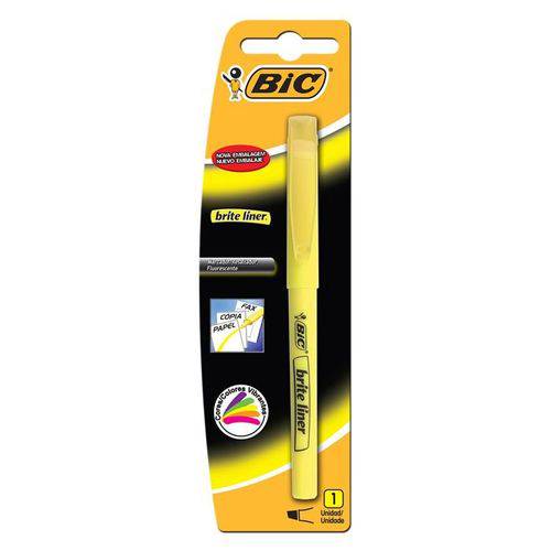 Marcador de Texto Brite Liner Amarelo Bic 13160