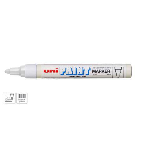 Marcador Permanente Marker 4,0mm - 8,5mm Branco Uni-ball