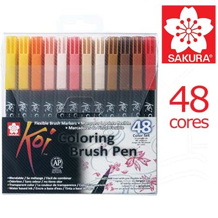Marcador Pincel Koi Coloring Brush - 48 Cores