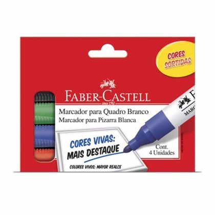 Marcador Quadro Branco - 4 Cores - Faber Castell Faber Castell