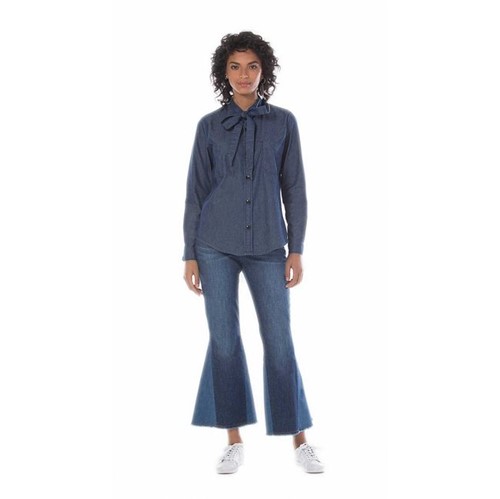 Maria Valentina | Camisa Manga Longa Gola Laco Jeans