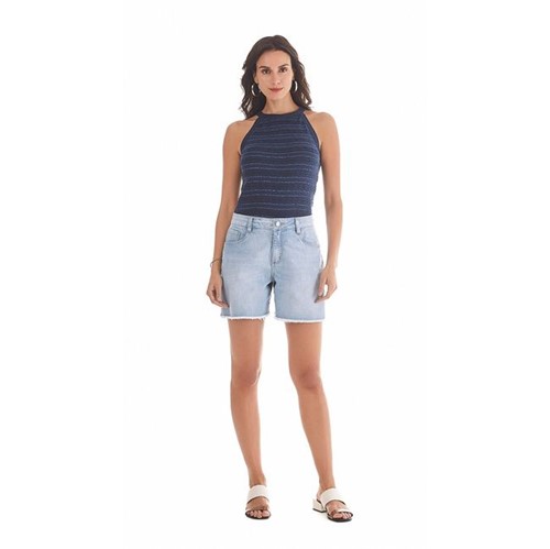 Maria Valentina | Shorts Comfort Bordado Industrial Jeans 34