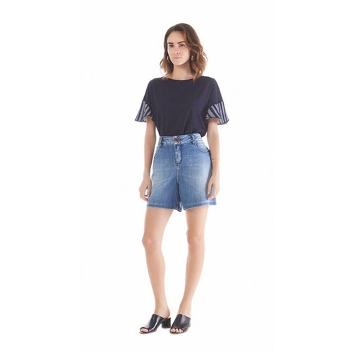 Maria Valentina | Shorts Comfort Detalhe Bolso Jeans 36